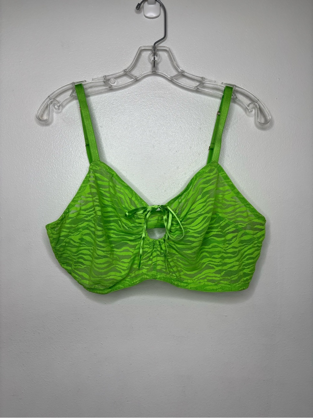 NWT savage x Fenty green keyhole bralette sheer tiger stripe